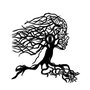 Opviq Lámpara de pared Tree Woman negra